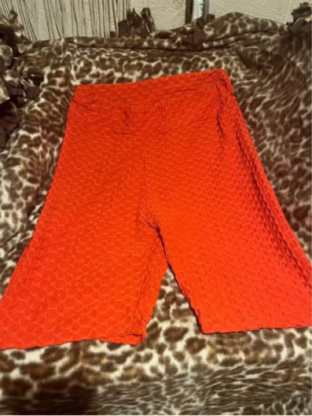 Women’s High-Waist Red 1X Butt Lifting Bike Shorts